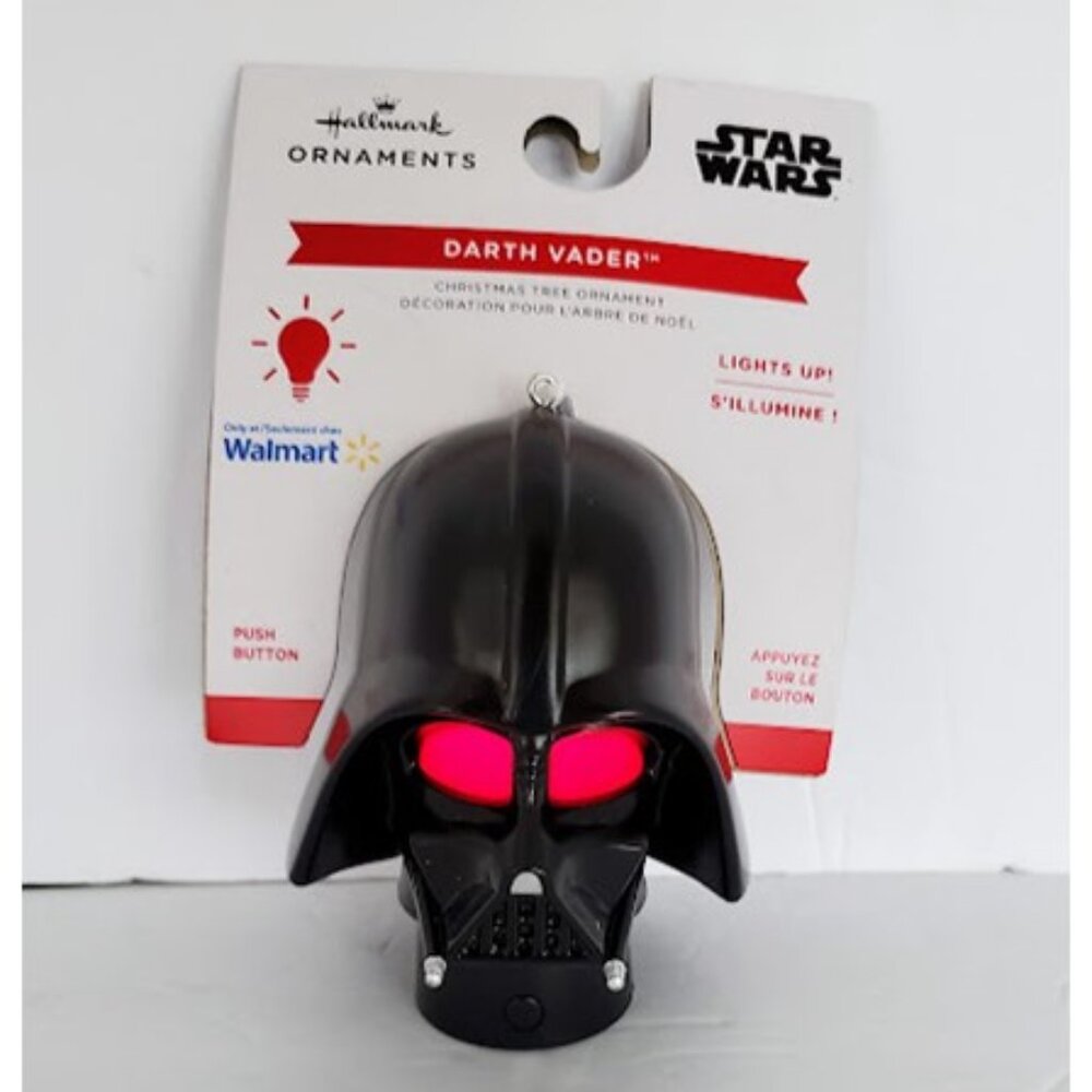 NWT Christmas Ornament Hallmark Star Wars Darth Vader Helmet Lights-up!